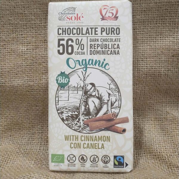 Chocolate sole 56% canela - DeTarros Productos a granel