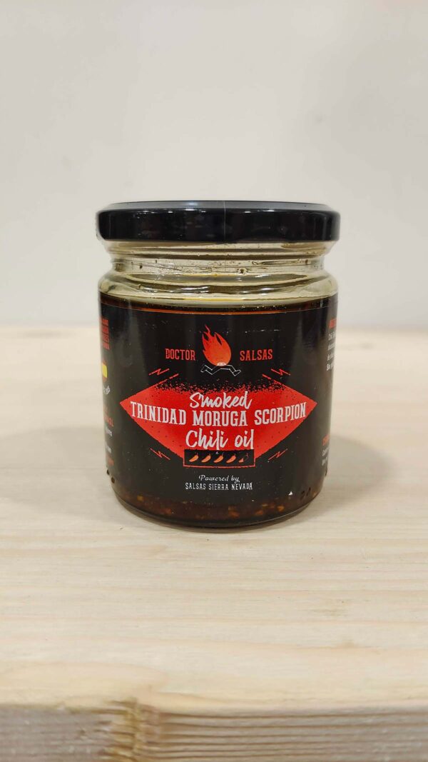 Smoked Moruga Scorpion Chili Oil 250ml - DeTarros Productos a granel